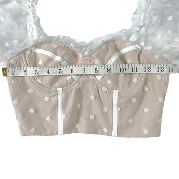 White Sheer Polka Dot Top - Picture 7 of 12